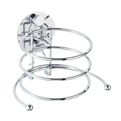 WENKO 18770100-Fēna turētājs TURBO-LOC apaļš, no tērauda, 14x11,5 cm, spīdīgs hroms