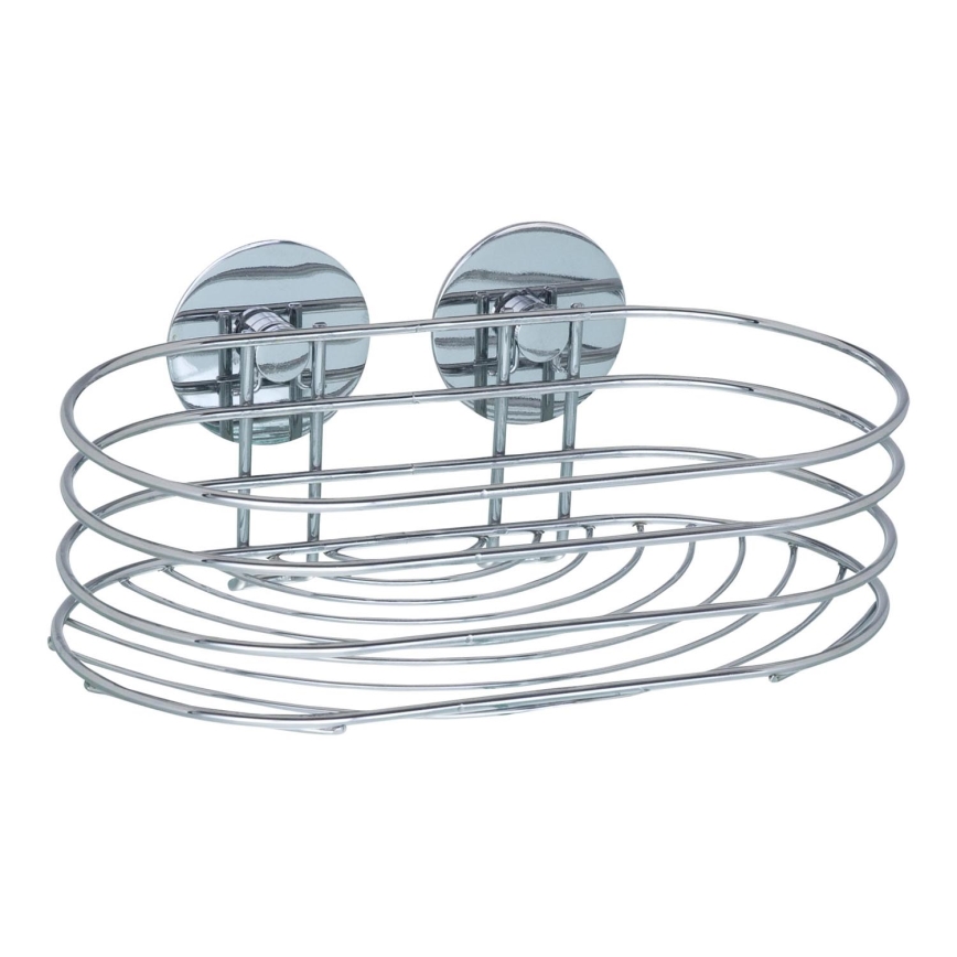 WENKO 18775100-Plaukts TURBO-LOC apaļš tērauda 23,5x13,5 cm spīdīgs hroms
