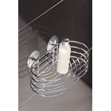 WENKO 18775100-Plaukts TURBO-LOC apaļš tērauda 23,5x13,5 cm spīdīgs hroms