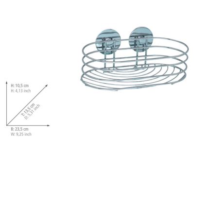 WENKO 18775100-Plaukts TURBO-LOC apaļš tērauda 23,5x13,5 cm spīdīgs hroms
