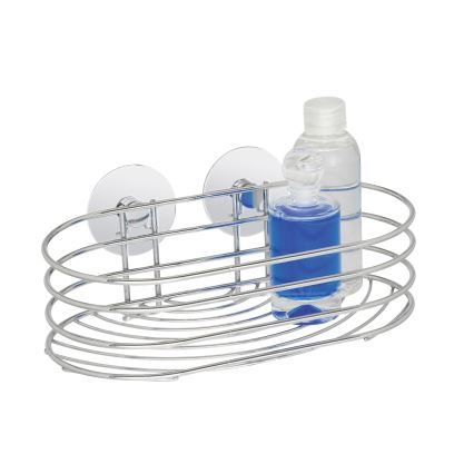 WENKO 18775100 - TURBO-LOC apaļš tērauda plaukts, 23,5x13,5 cm, spīdīgs hroms