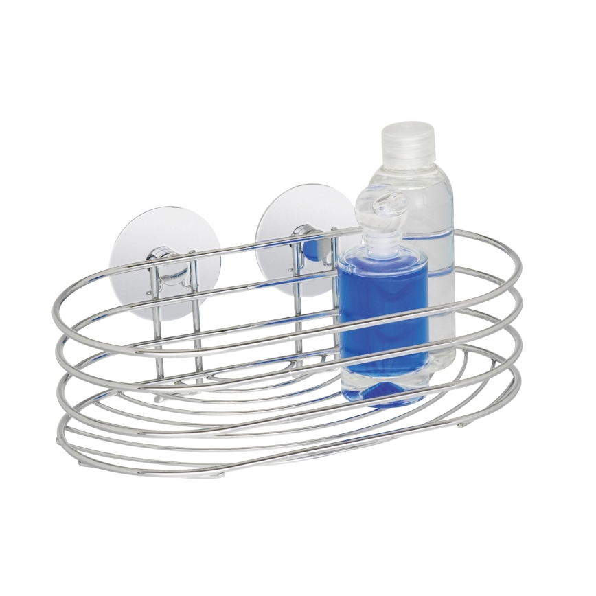 WENKO 18775100 - TURBO-LOC apaļš tērauda plaukts, 23,5x13,5 cm, spīdīgs hroms