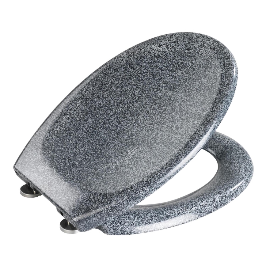 WENKO 18902100-WC sēdeklis OTTANA 44,5x37,5 cm granīts/pelēks/sudrabs