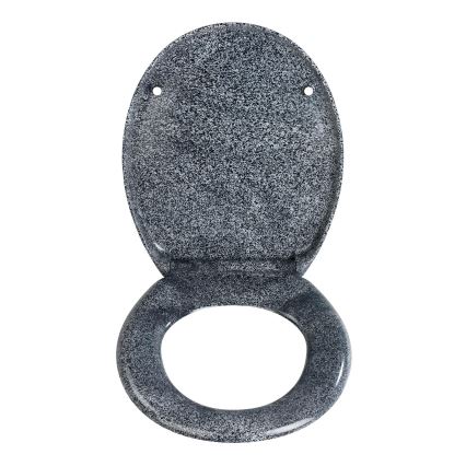 WENKO 18902100-WC sēdeklis OTTANA 44,5x37,5 cm granīts/pelēks/sudrabs