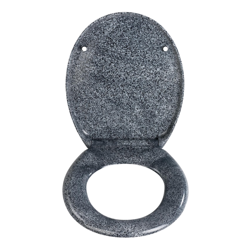 WENKO 18902100-WC sēdeklis OTTANA 44,5x37,5 cm granīts/pelēks/sudrabs