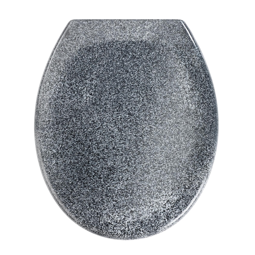 WENKO 18902100-WC sēdeklis OTTANA 44,5x37,5 cm granīts/pelēks/sudrabs