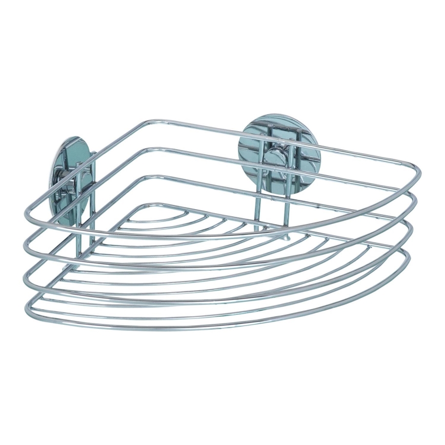 WENKO 18913100-Apaļš TURBO-LOC plaukts no tērauda, 26,5x20 cm, spīdīgs hroms