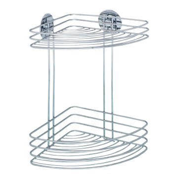 WENKO 18914100 - TURBO-LOC apaļš stūra plaukts, tērauds, 26,5 x 33 cm, spīdīgs hroms