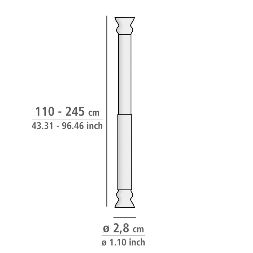 WENKO 19206100 - Dušas stienis FLEX 110 cm balts