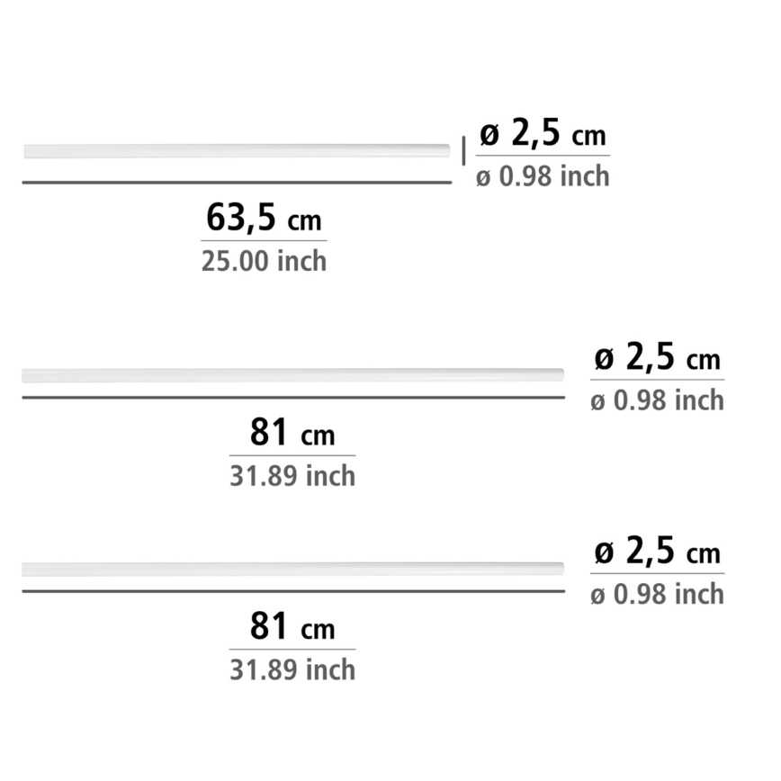WENKO 19216100 - Stieņa turētājs UNIVERSAL 2,5x2,5 cm balts