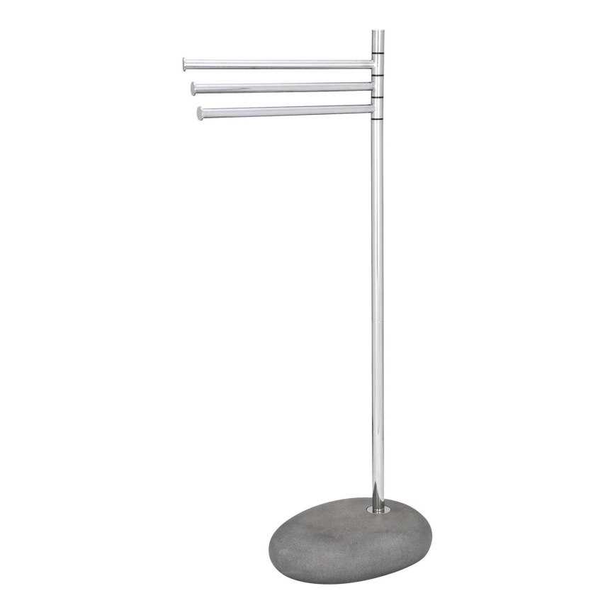 WENKO 19493100 - Dvieļu statīvs PEBBLE STONE 38x84 cm spīdīgs hroms/gaiši pelēks
