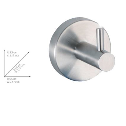 WENKO 19621100 - Āķis BOSIO MATT 5,5x5,5 cm nerūsējošā tērauda/sudraba