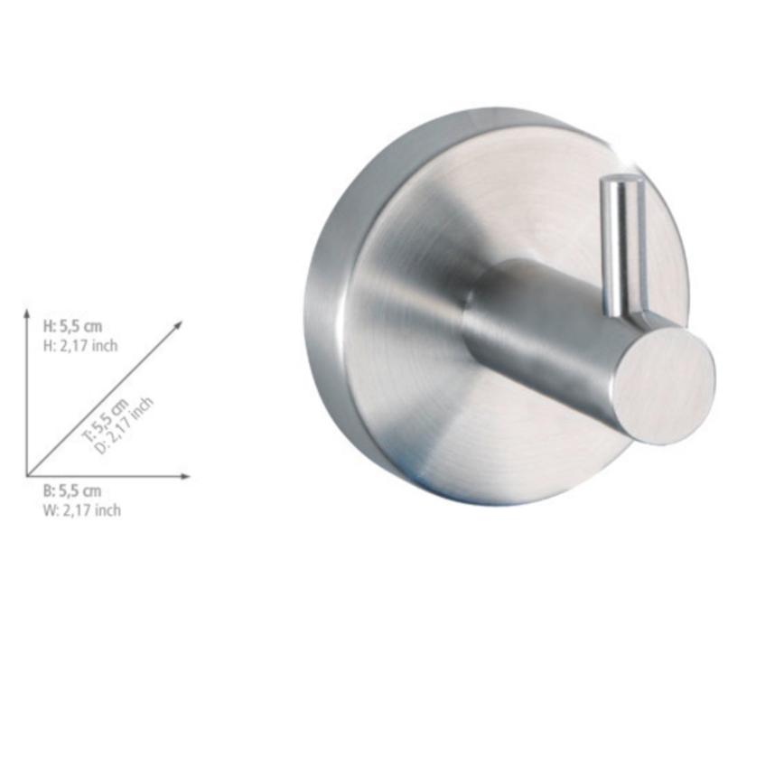 WENKO 19621100 - Āķis BOSIO MATT 5,5x5,5 cm nerūsējošā tērauda/sudraba