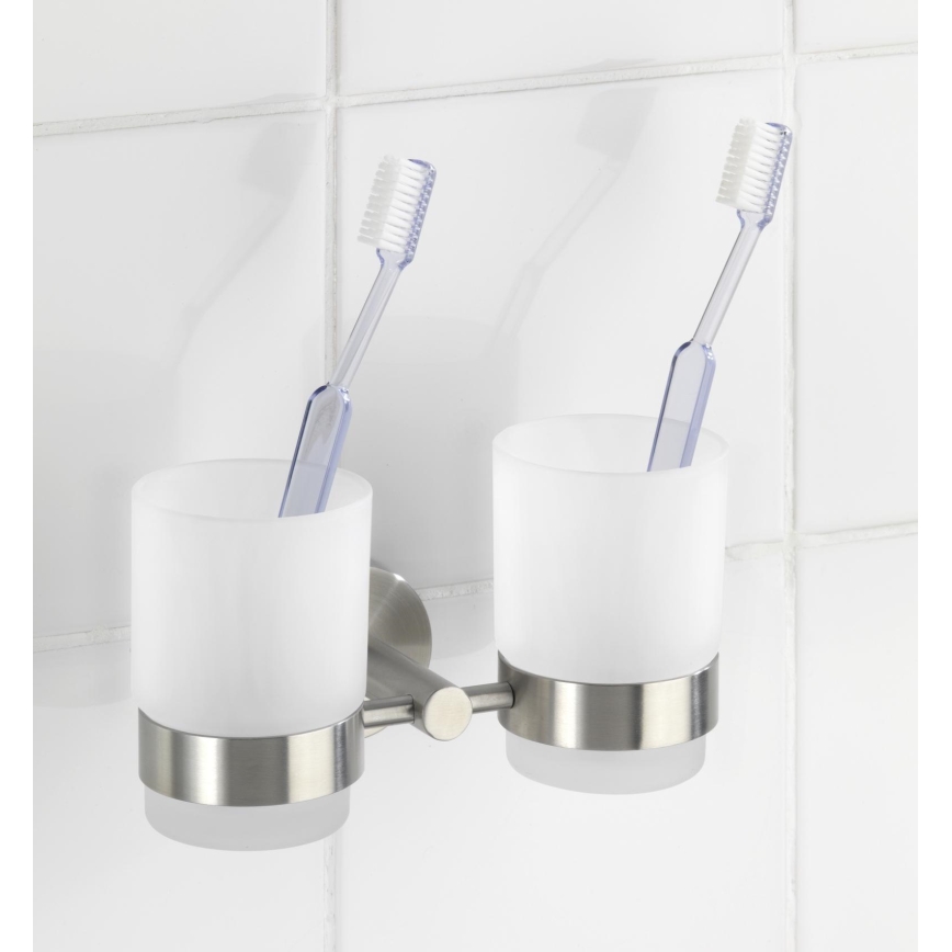 WENKO 19638100 - zobu suku turētājs BOSIO MATT 17,5x9,5 cm nerūsējošā tērauda/sudraba