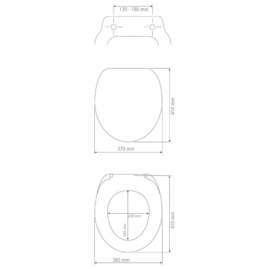 WENKO 20077100-WC sēdeklis PRIMA 37x41 cm melns/sudraba