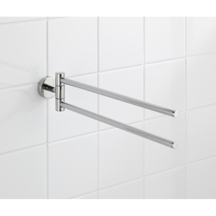 WENKO 20213100 - Dvieļu turētājs BOSIO SHINE 43x9 cm nerūsējošais tērauds/sudraba