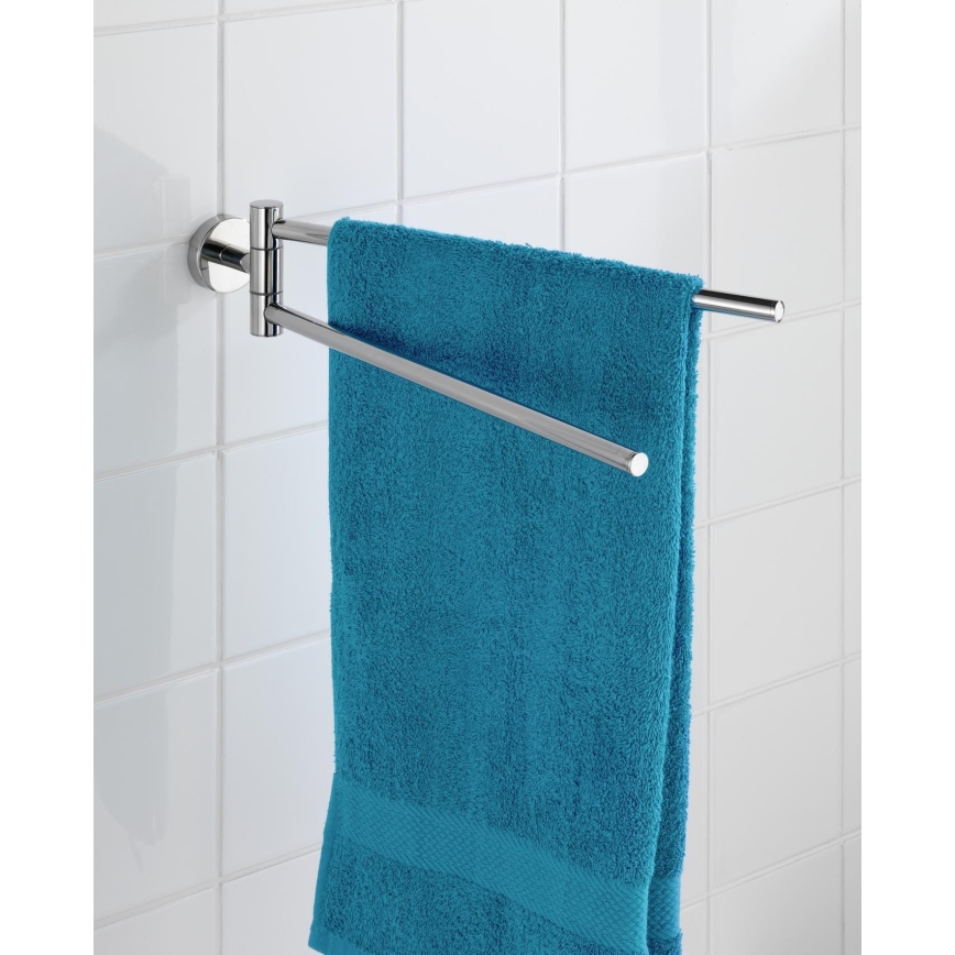 WENKO 20213100 - Dvieļu turētājs BOSIO SHINE 43x9 cm nerūsējošais tērauds/sudraba