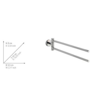 WENKO 20213100 - Dvieļu turētājs BOSIO SHINE 43x9 cm nerūsējošais tērauds/sudraba