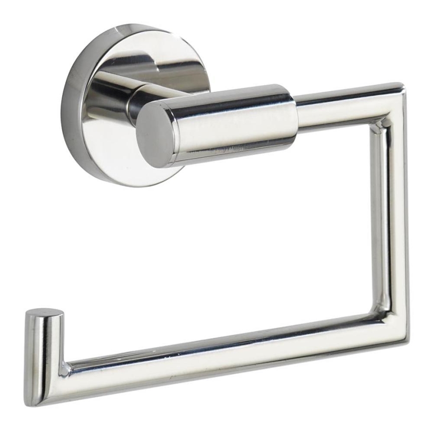 WENKO 20216100 - Tualetes papīra turētājs BOSIO SHINE 15x10,5 cm nerūsējošais tērauds/sudraba