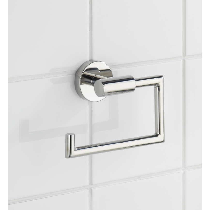 WENKO 20216100 - Tualetes papīra turētājs BOSIO SHINE 15x10,5 cm nerūsējošais tērauds/sudraba