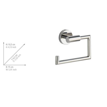 WENKO 20216100 - Tualetes papīra turētājs BOSIO SHINE 15x10,5 cm nerūsējošais tērauds/sudraba