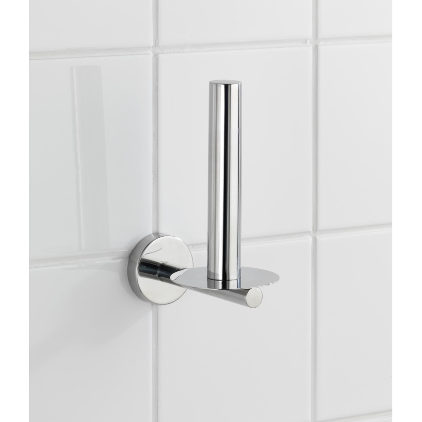 WENKO 20218100 - Tualetes papīra turētājs BOSIO SHINE 8x12,5 cm nerūsējošais tērauds/sudraba
