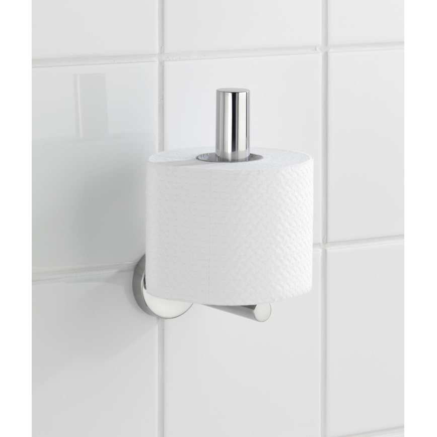 WENKO 20218100 - Tualetes papīra turētājs BOSIO SHINE 8x12,5 cm nerūsējošais tērauds/sudraba