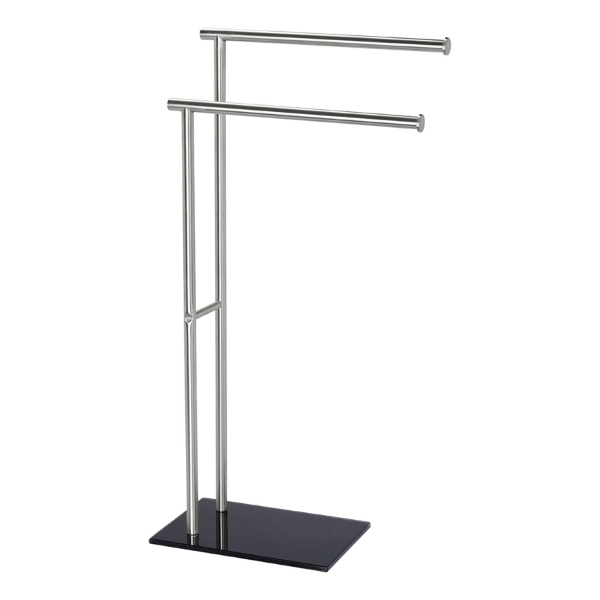 WENKO 20390100 - Dvieļu statīvs LIMA 41x79 cm nerūsējošais tērauds/satīns/melns