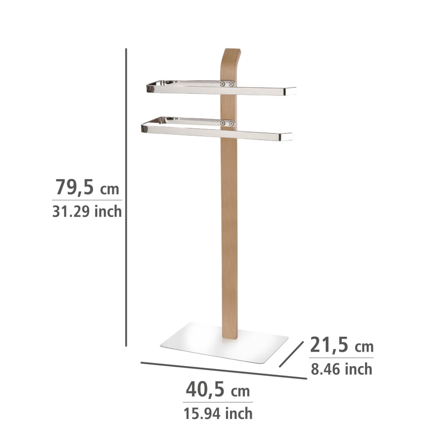 WENKO 20396100 - Dvieļu statīvs SAMONA 40,5x79,5 cm spīdīgs hroms/brūns