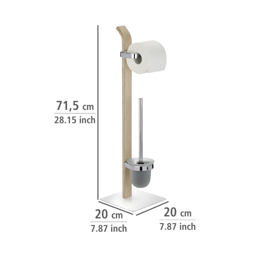 WENKO 20397100 - WC birste SAMONA 20x71,5 cm hroms/brūns/satīns