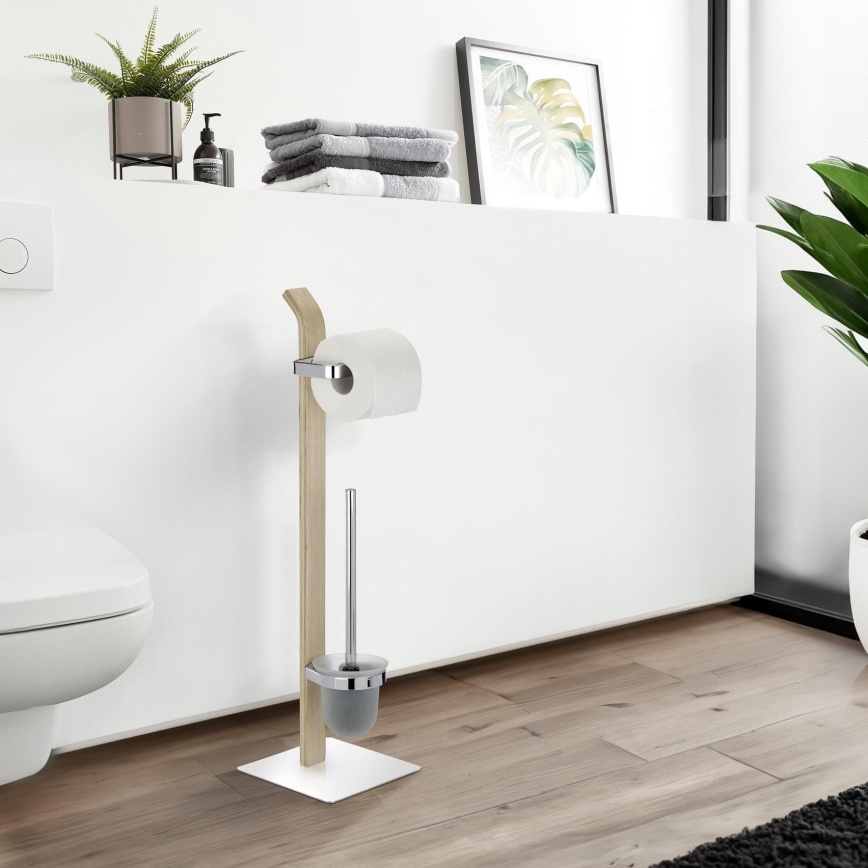 WENKO 20397100 - WC birste SAMONA 20x71,5 cm hroms/brūns/satīns