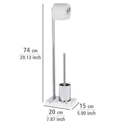 WENKO 20486100 - WC birste NOBLE 20x74 cm hromēta/balta