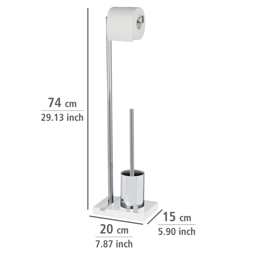 WENKO 20486100 - WC birste NOBLE 20x74 cm hromēta/balta