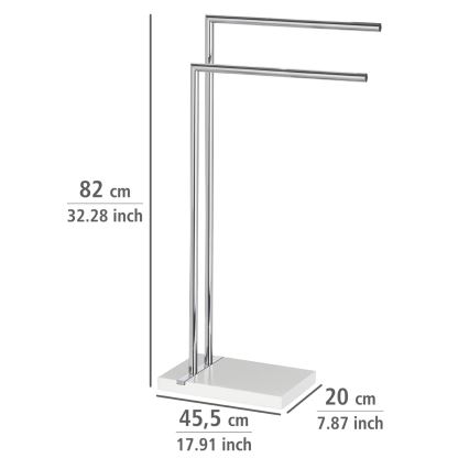 WENKO 20487100 - NOBLE dvieļu statīvs 45,5 x 82 cm spīdīgs hroms/balts