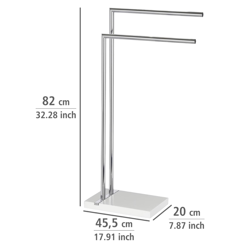 WENKO 20487100 - NOBLE dvieļu statīvs 45,5 x 82 cm spīdīgs hroms/balts