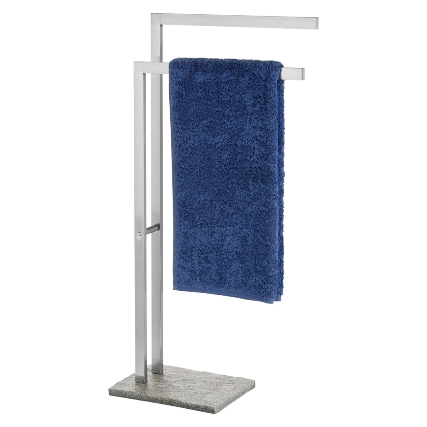 WENKO 20603100 - Dvieļu statīvs GRANIT 43,5x86,5 cm nerūsējošais tērauds/satīns/pelēks