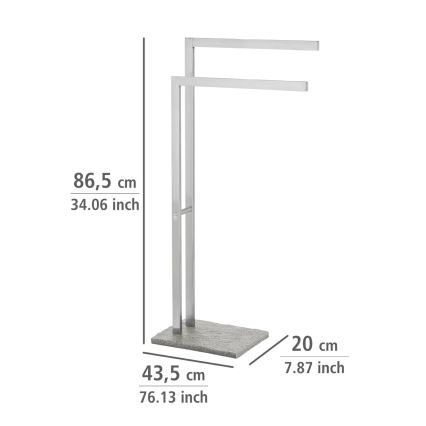 WENKO 20603100 - Dvieļu statīvs GRANIT 43,5x86,5 cm nerūsējošais tērauds/satīns/pelēks
