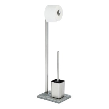 WENKO 20604100 - WC birste GRANIT, 23x73,5 cm, nerūsējošā tērauda, satīna apdare, pelēka