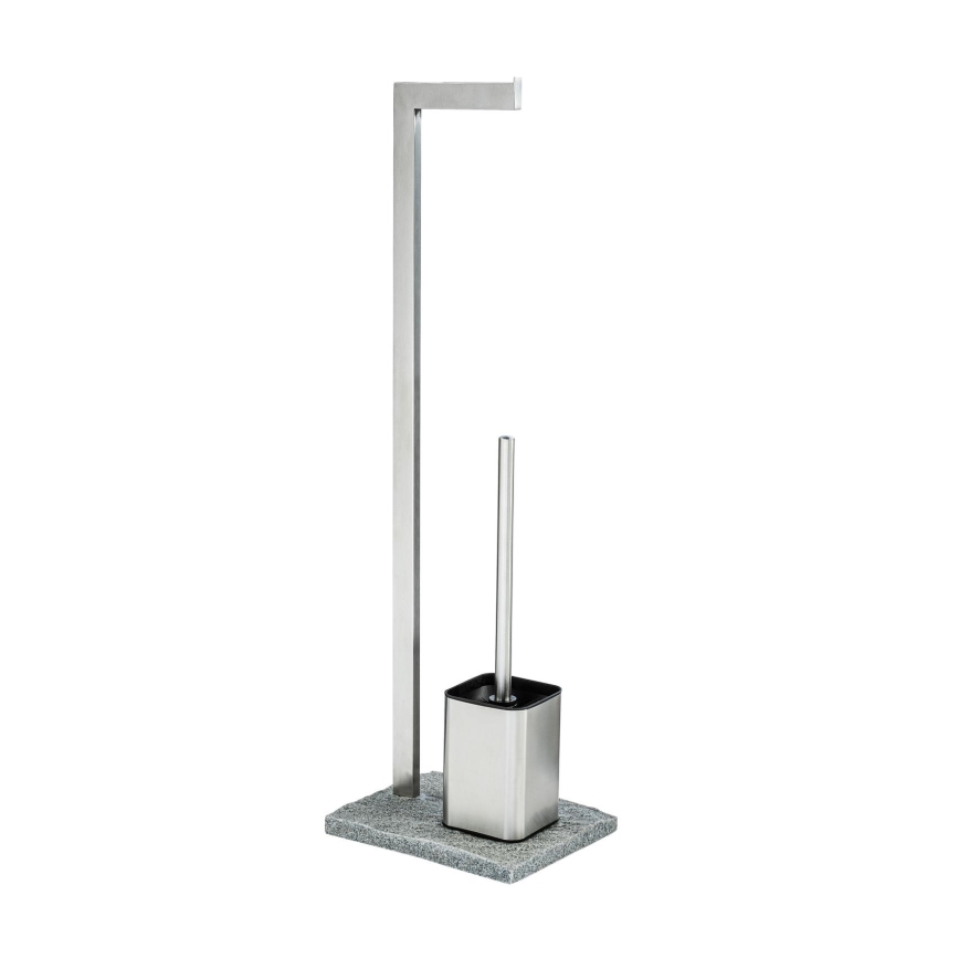 WENKO 20604100 - WC birste GRANIT, 23x73,5 cm, nerūsējošā tērauda, satīna apdare, pelēka