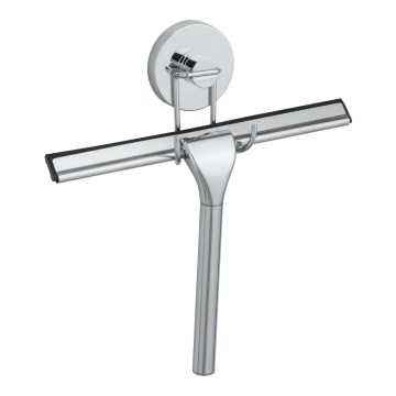 WENKO 20877100 - gumijas skrāpis VACUUM-LOC, apaļš, nerūsējošais tērauds, 24,5 x 25 cm, spīdīgs hroms/sudraba