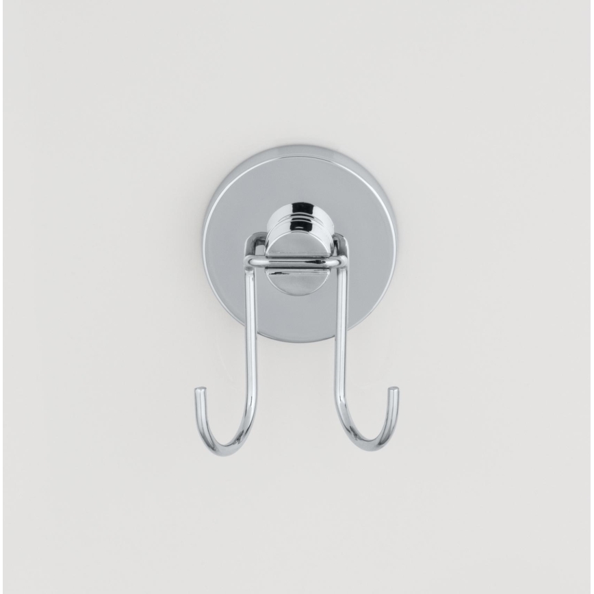 WENKO 20877100 - gumijas skrāpis VACUUM-LOC, apaļš, nerūsējošais tērauds, 24,5 x 25 cm, spīdīgs hroms/sudraba