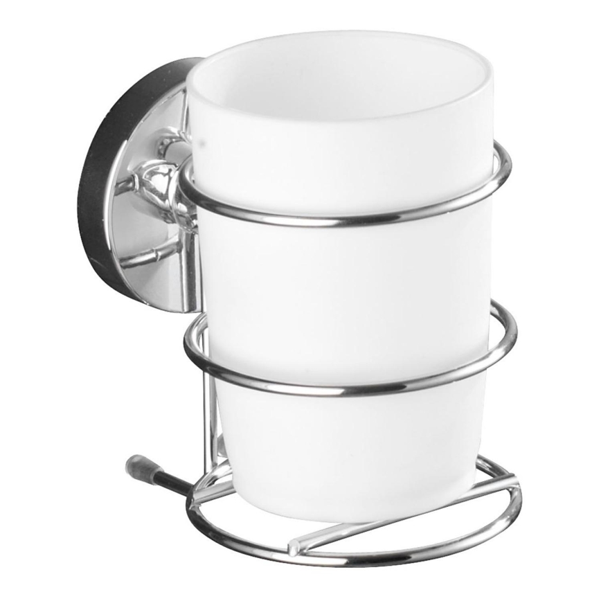 WENKO 20880100-Krūzīte VACUUM-LOC MILAZZO 7,5x11,5 cm spīdīgs hroms/balts