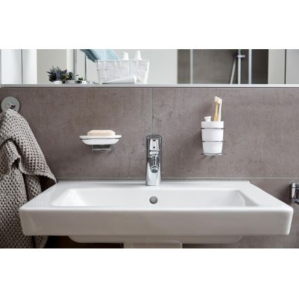 WENKO 20880100-Krūzīte VACUUM-LOC MILAZZO 7,5x11,5 cm spīdīgs hroms/balts