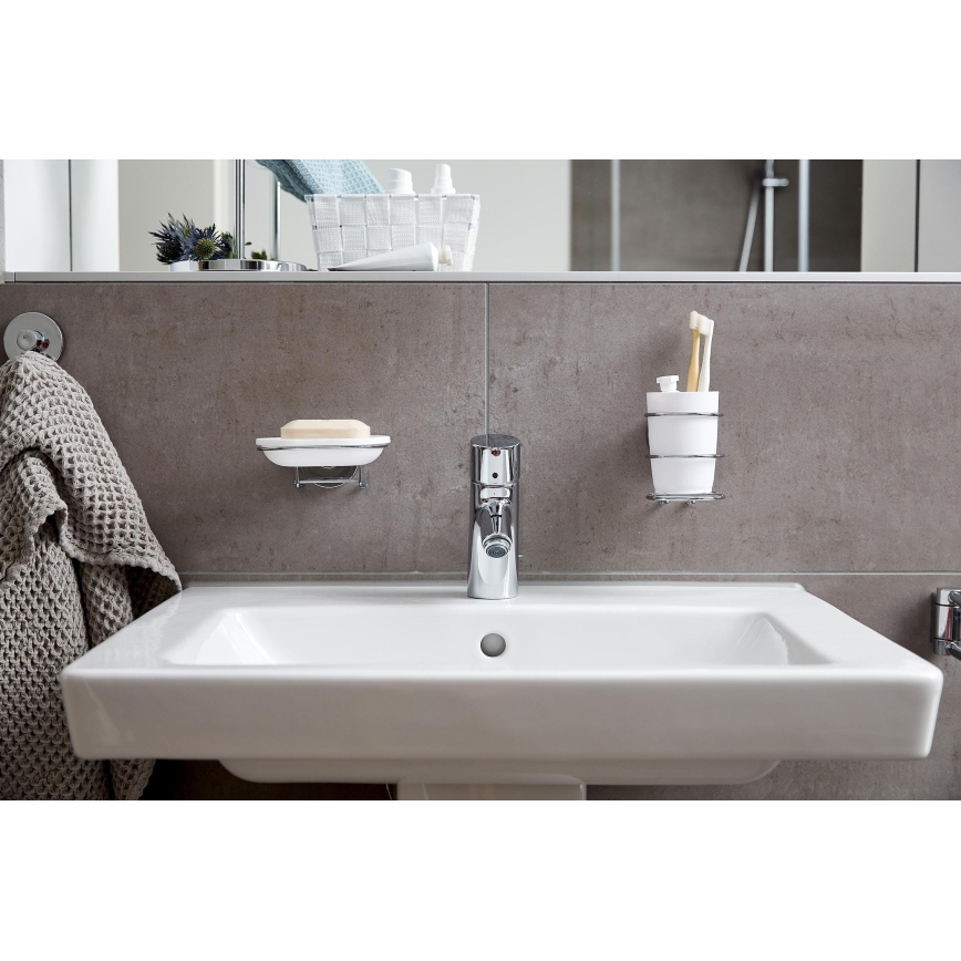 WENKO 20880100-Krūzīte VACUUM-LOC MILAZZO 7,5x11,5 cm spīdīgs hroms/balts