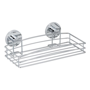 WENKO 20883100 - Apaļš VACUUM-LOC tērauda plaukts, 26 x 15,3 cm, spīdīgs hroms
