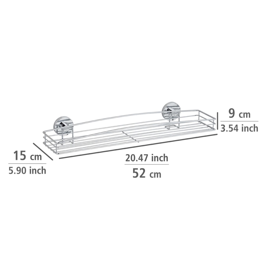 WENKO 20884100-plaukts VACUUM-LOC MILAZZO 51x15,2 cm spīdīgs hroms