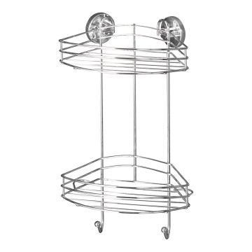 WENKO 20885100 - stūra plaukts VACUUM-LOC, apaļš tērauds, 24,5x41 cm, spīdīgs hroms