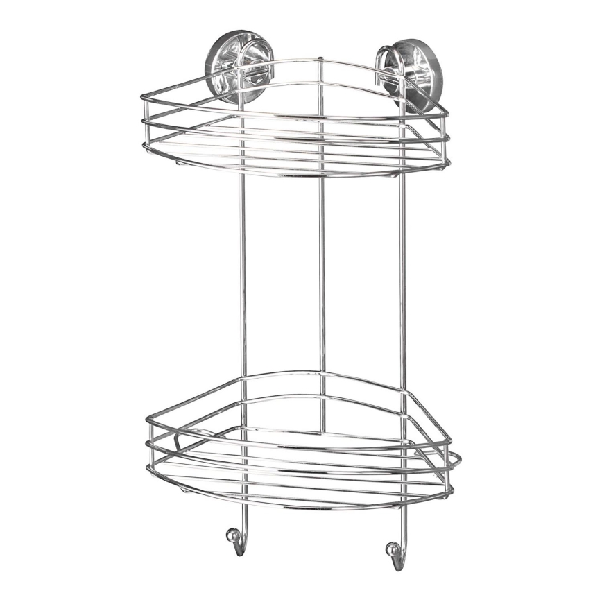 WENKO 20885100 - stūra plaukts VACUUM-LOC, apaļš tērauds, 24,5x41 cm, spīdīgs hroms