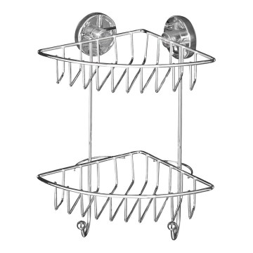 WENKO 20888100 - Stūra plaukts VACUUM-LOC RUND STAH 22,5x29,5 cm, spīdīgs hroms