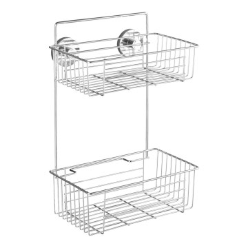WENKO 20889100-plaukts VACUUM-LOC apaļš tērauda 26x38 cm spīdīgs hroms